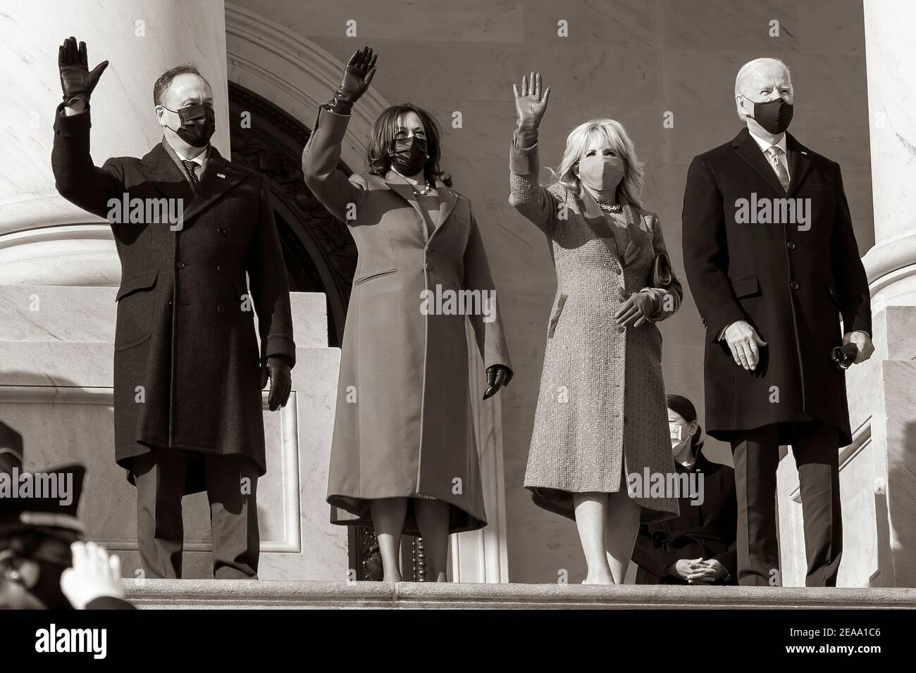 President-elect Joe Biden, Dr. Jill Biden, Vice President-elect Kamala Harris and Mr. Doug Emhoff arrive at the U.S. Capitol in Washington, D.C. Wednesday, Jan. 20, 2021, prior to the 59th Presidential inauguration. (Official White House Photo by Lawrence Jackson) Stock Photo