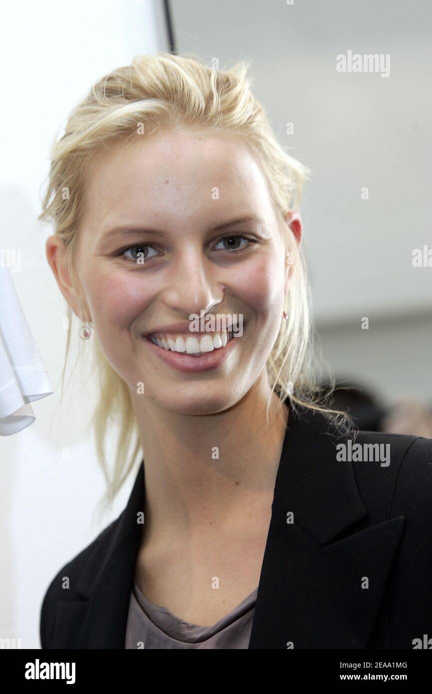 Czech top model Karolina Kurkova launches a t-shirt collection in