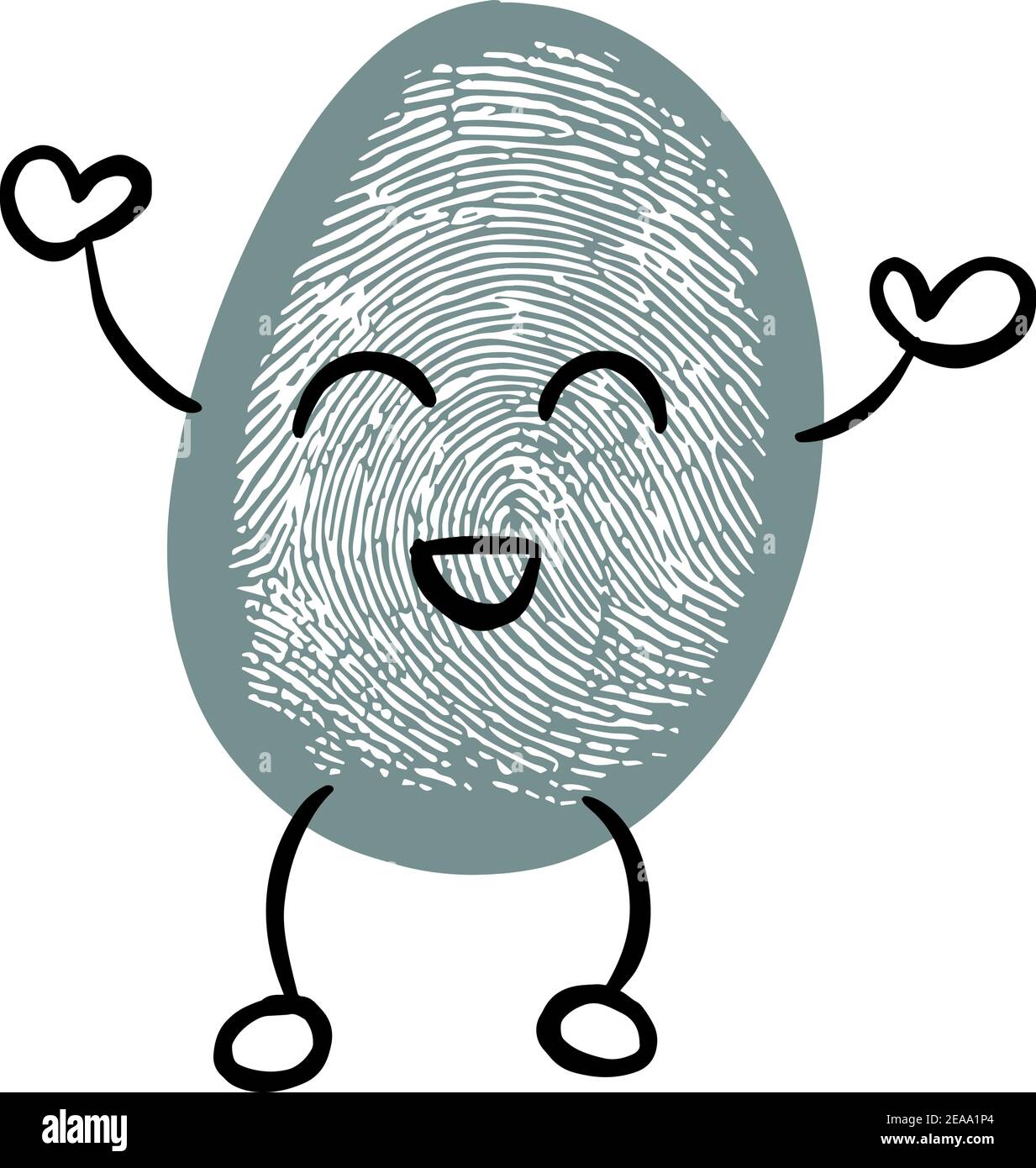 Funny Fingerprint Print Bean Cartoon Character Emoticon Stock Vector Image  & Art - Alamy