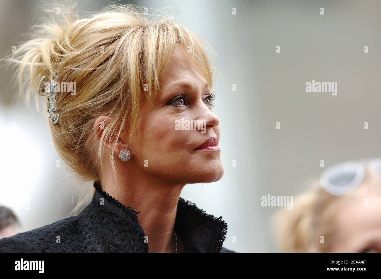 Melanie Griffith attends the ceremony where her husband Antonio Banderas is  honored with the 2294th star on the Hollywood Walk of Fame in front of the  Kodak Theatre in Los Angeles, CA,