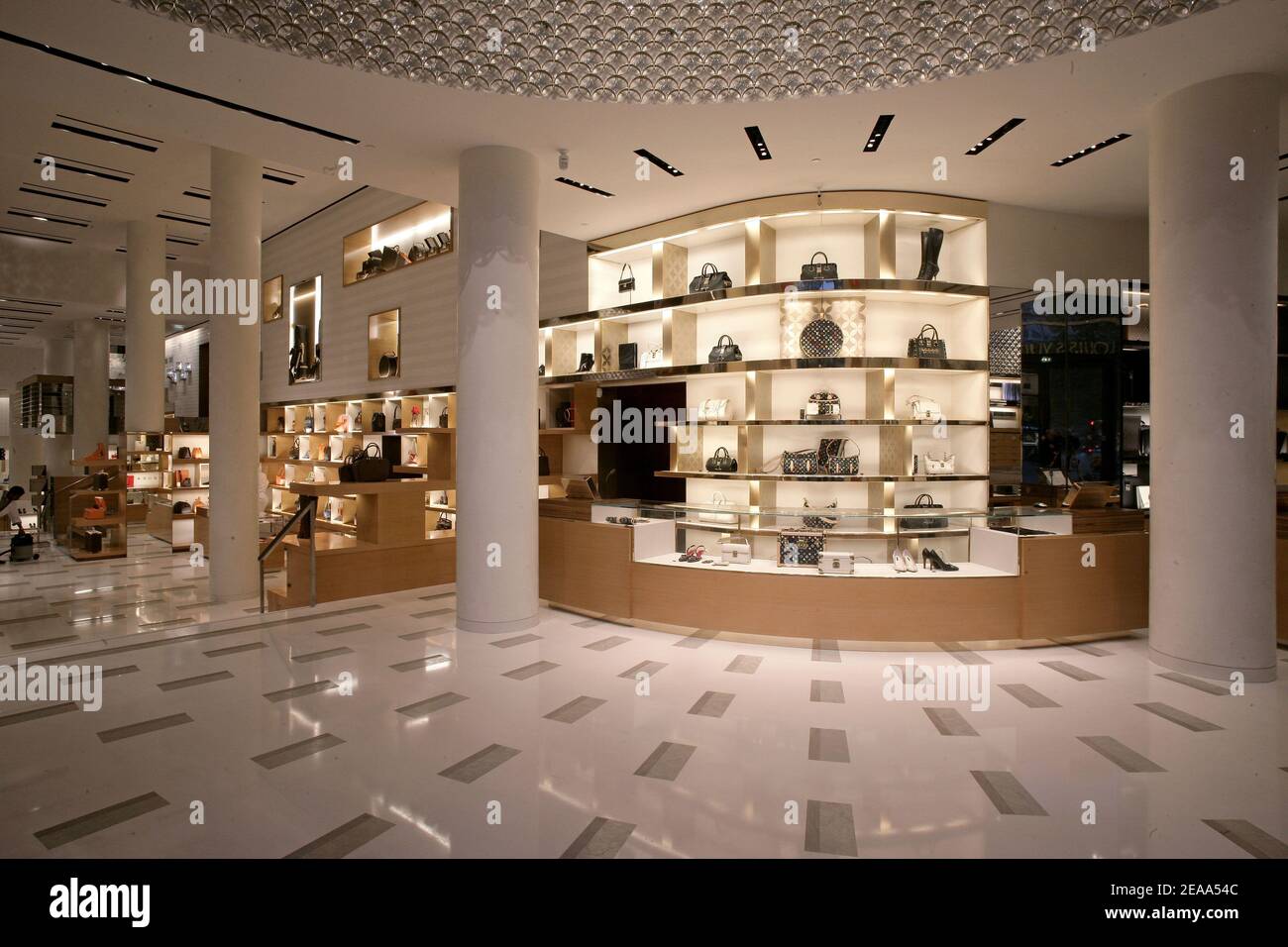 View of the new Louis Vuitton store of the Champs Elysees avenue