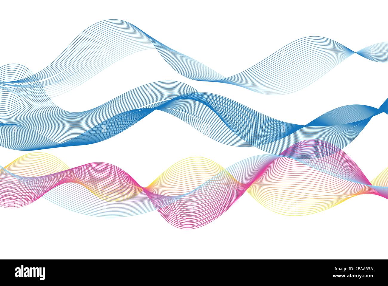Simple Wave Line Colour Abstract bright colored wave lines on a white background. Example of ...