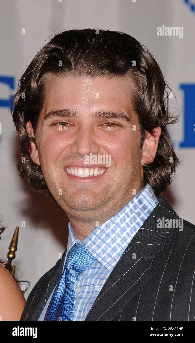 Donald Trump Jr. poses for pictures during the Friars Club roast of Don King, held at the Hilton hotel in New York City, NY, USA,, on Friday October 28, 2005. Photo by Nicolas Khayat/ABACAPRESS.COM Stock Photo