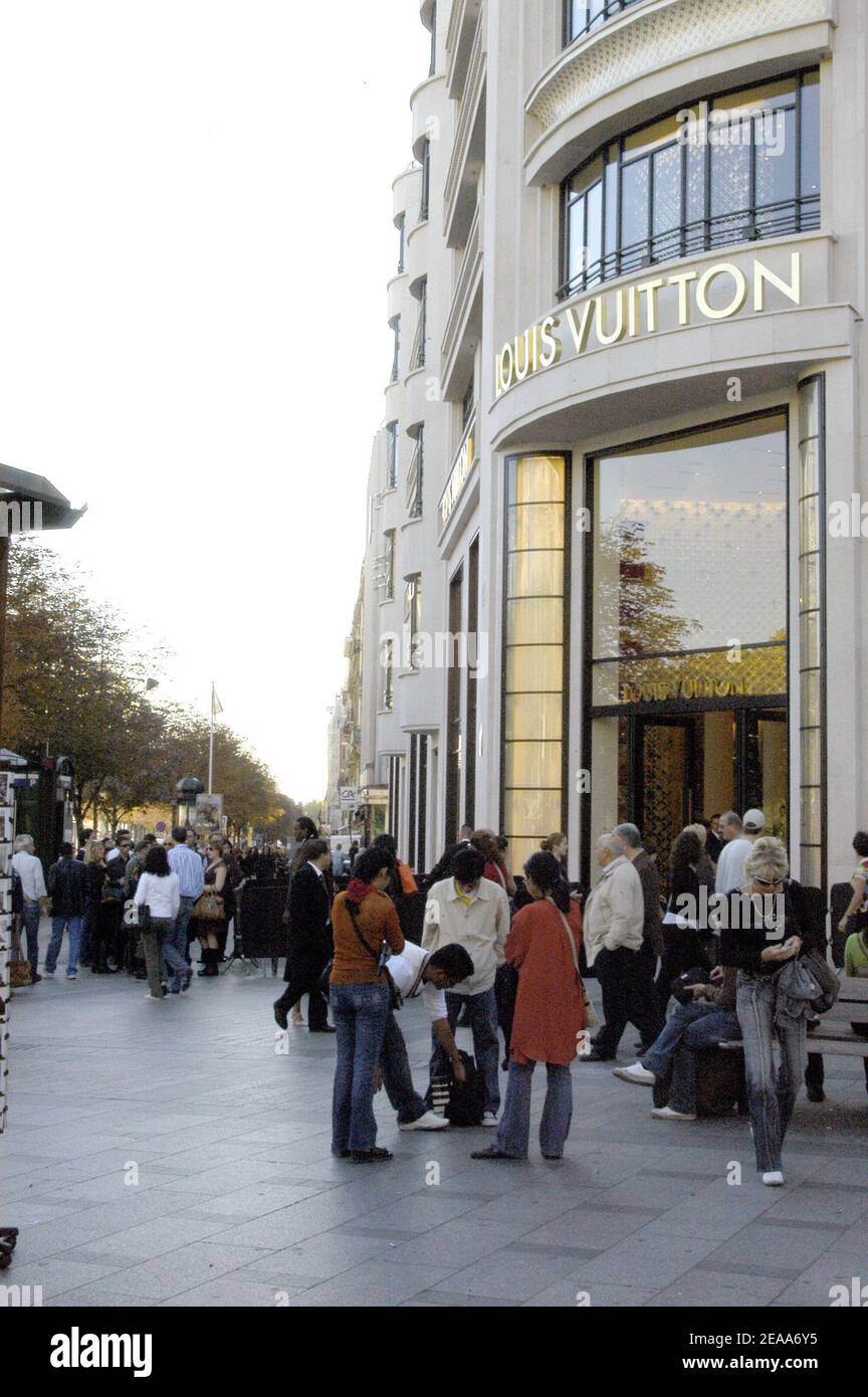 View of the new Louis Vuitton store of the Champs Elysees avenue in ...