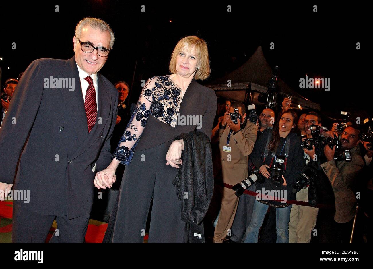 Us movie director Martin Scorsese and his wife attend the opening ceremony of the 2005 edition of the International Film Festival of Marrakech in Morocco on November 11 , 2005. Photo by Bruno Klein/ABACAPRESS.COM Stock Photo