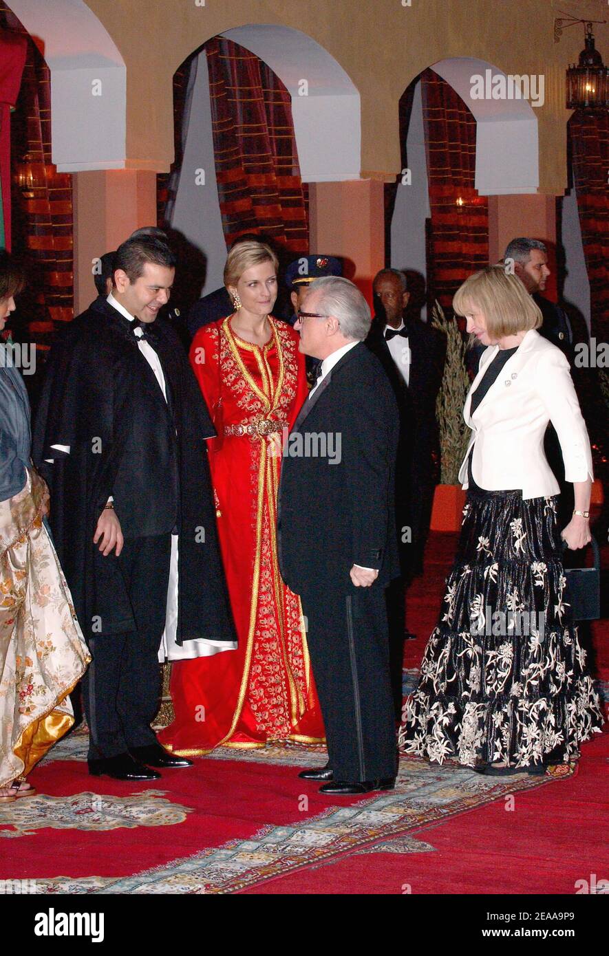 US director Martin Scorsese and wife attend a dinner presided by Prince Moulay Rachid during the 5th Marrakech International Film Festival in Marrakech, Morocco, on November 12, 2005. Photo by Bruno Klein/ABACAPRESS.COM Stock Photo