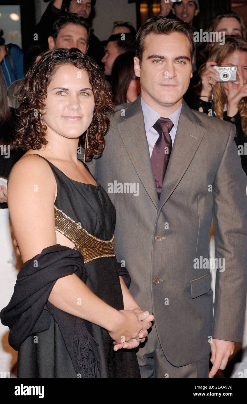 Actor and cast member Joaquin Phoenix and his pregnant sister arrive at the  premiere of the highly anticipated Johnny Cash (country music superstar)  biopic ""Walk The Line"", held at the Beacon Theatre