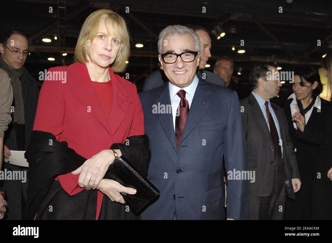 US movie director Martin Scorsese and his wife Helen Morris attend the opening ceremony of a retrospective dedicaced to him at centre Georges Pompidou, in Paris, France, on November 22, 2005. Photo by Nicolas Gouhier/ABACAPRESS.COM Stock Photo