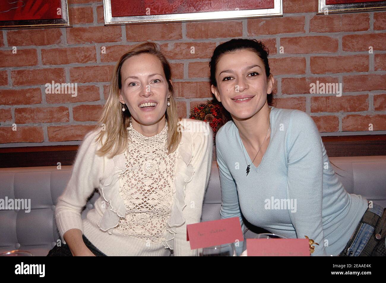 French Canadian actress Gabrielle Lazure (L) and model Ivanka Sopalovic attend the opening party of the new Hippotamus 'Hippo Wagram' restaurant in Paris, France on December 1, 2005. Photo By Giancarlo Gorassini/ABACAPRESS.COM Stock Photo