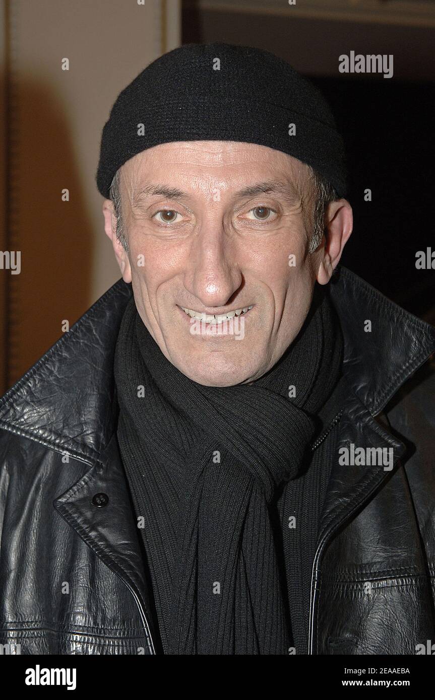 French humorist and actor Jean-Francois Derec poses at the premiere of  Laurent Ruquier's play 'Landru'