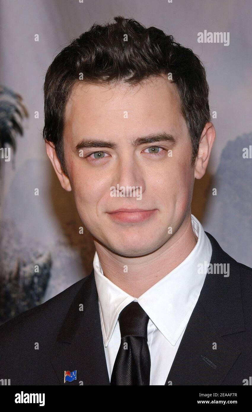 American actor and cast member Colin Hanks (Tom Hanks son) poses for  pictures as he arrives at the 'King Kong' World Premiere held at the Loews  E-Walk and AMC Empire theatre, off
