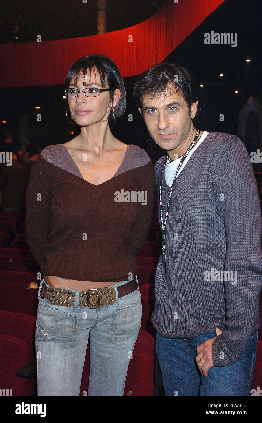 French actress Mathilda May and husband Philippe Kelly attend a musical show for the benefit of 'Sol en Cirque' association at the Bataclan in Paris, France on December 7, 2005. Photo by Bruno Klein/ABACAPRESS.COM Stock Photo