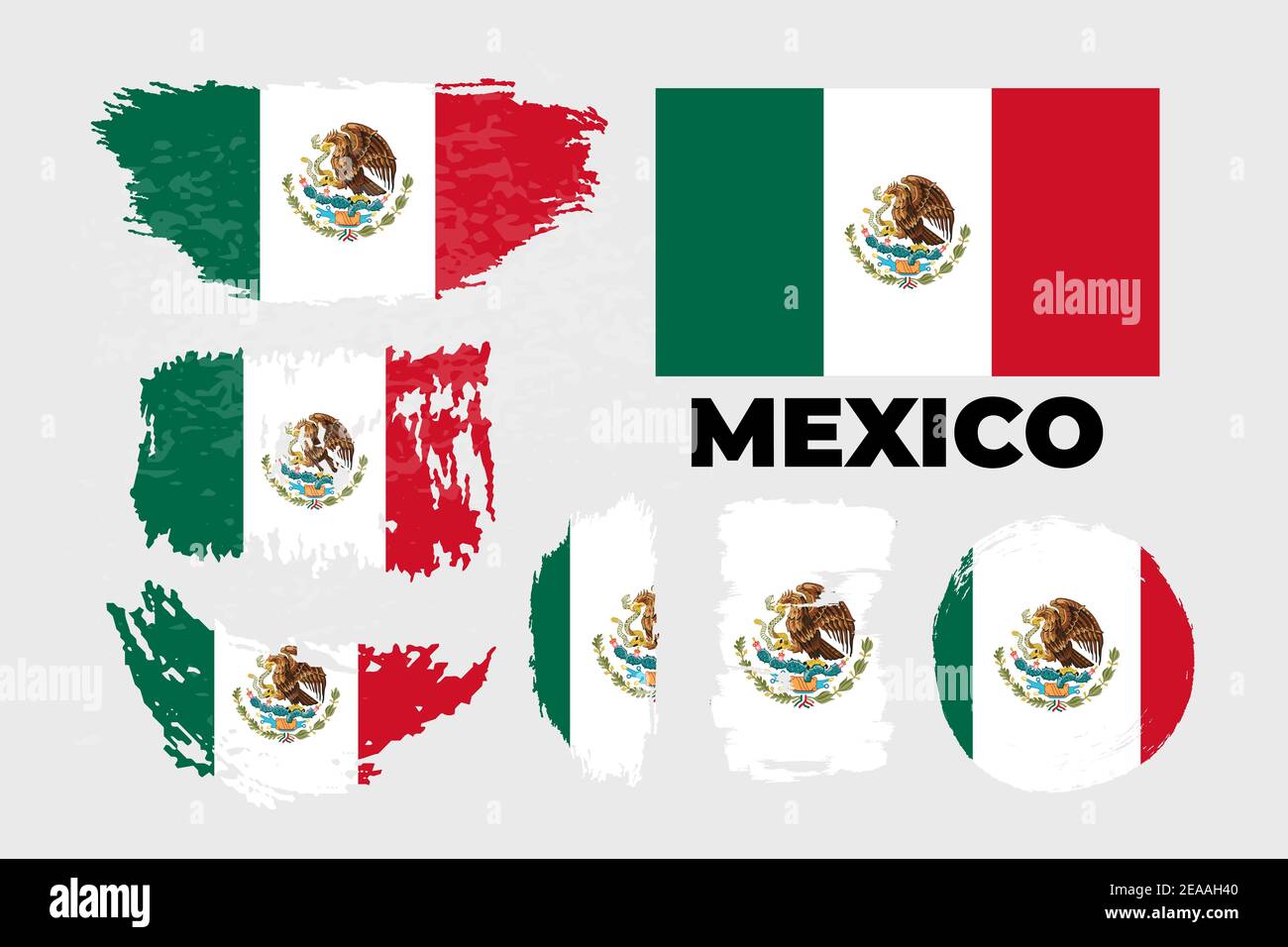 Flag of Mexico, United Mexican States. Template for award design Stock Vector