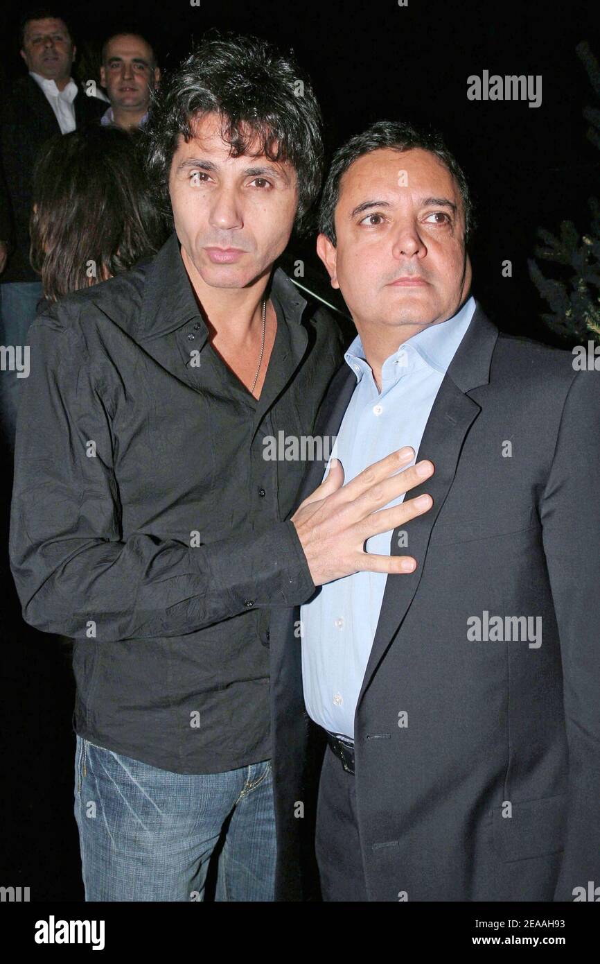 French singer Jean-Luc Lahaye and Edouard Nahoum attend jeweller Edouard  Nahum's party held at the club 'VIP ROOM' in Paris, France, on December 15,  2005. Photo by Benoit Pinguet/ABACAPRESS.COM Stock Photo -