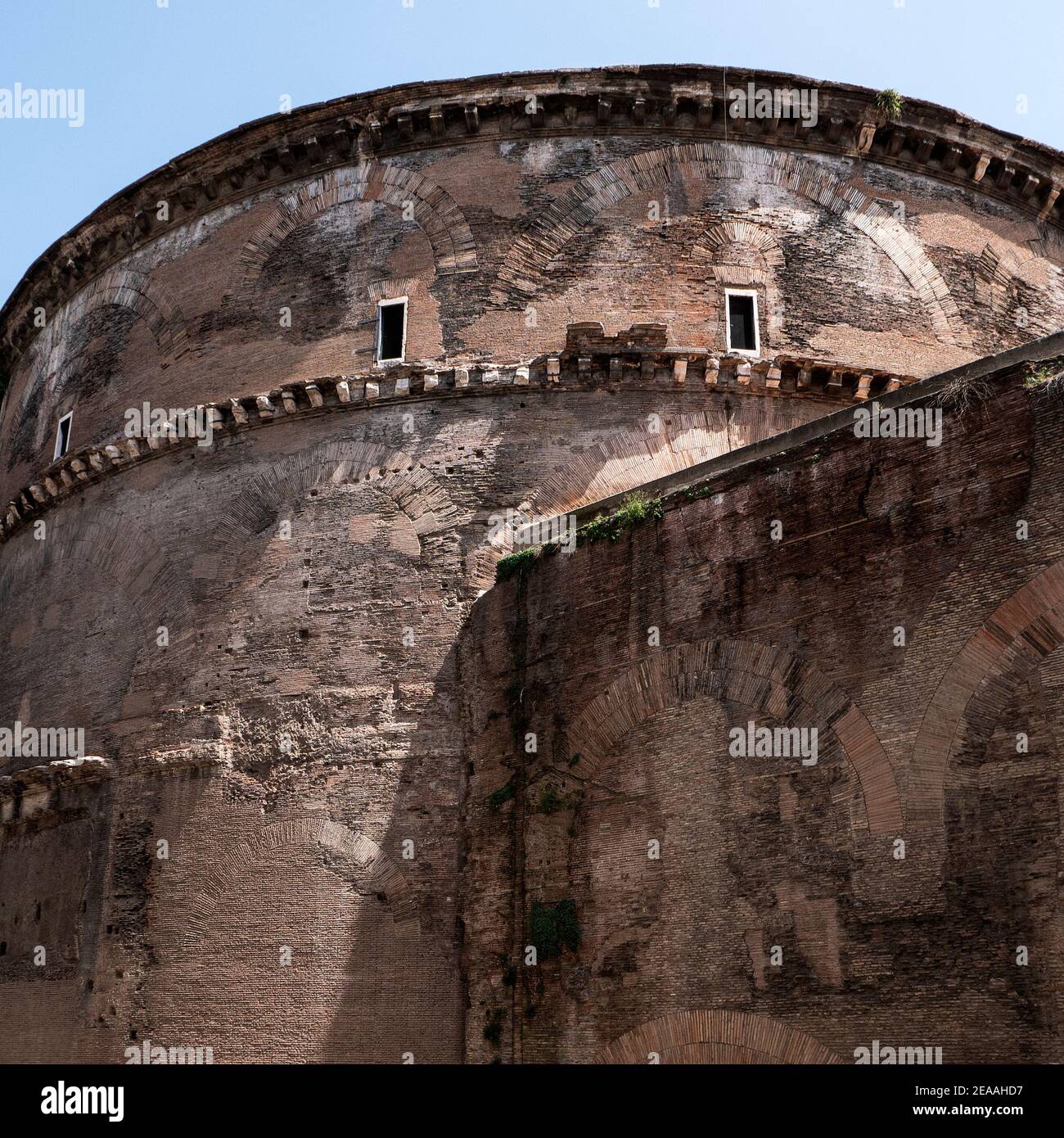 Pantheon, Rome,,backside exterior exposing filled in arches Stock Photo