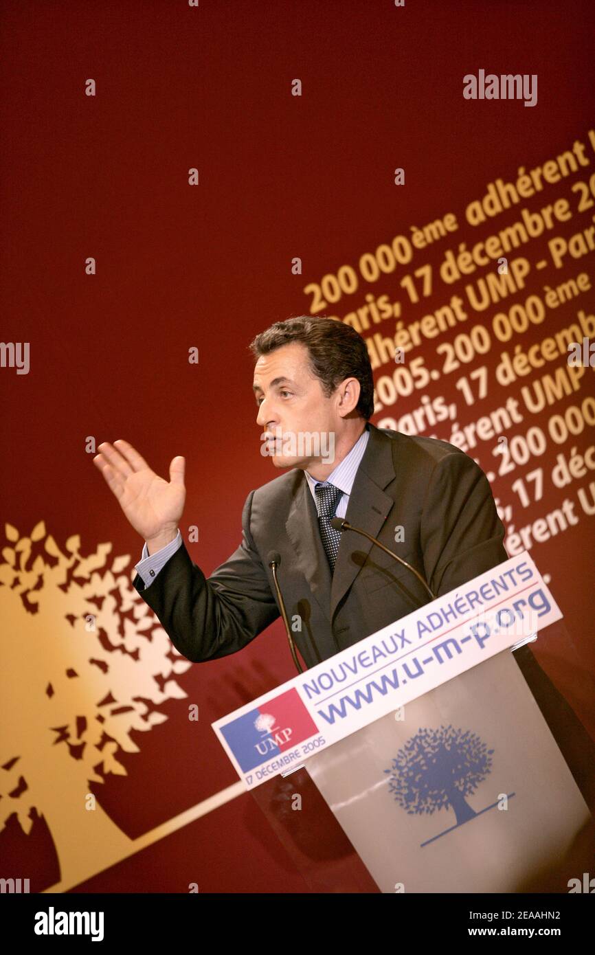 Interior Minister and UMP political party head Nicolas Sarkozy ...