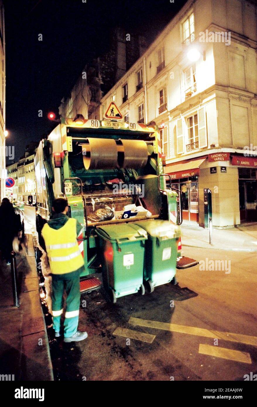 Paris street sweepers cleaning up French capital on december 20, 2005