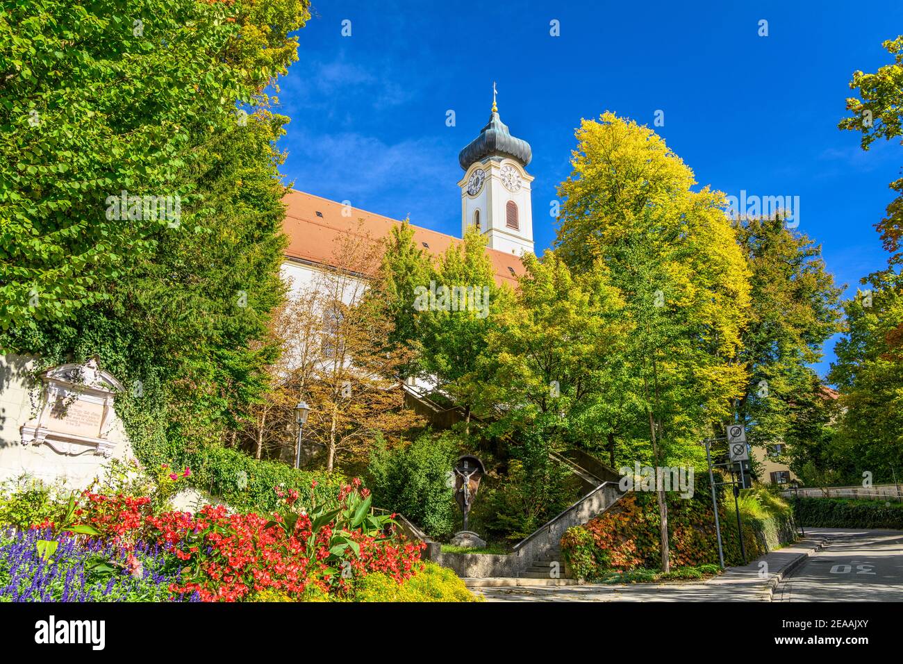 Germany, Bavaria, Upper Bavaria, Rosenheim district, Bad Aibling, Hofberg, city parish church of the Assumption of Mary Stock Photo