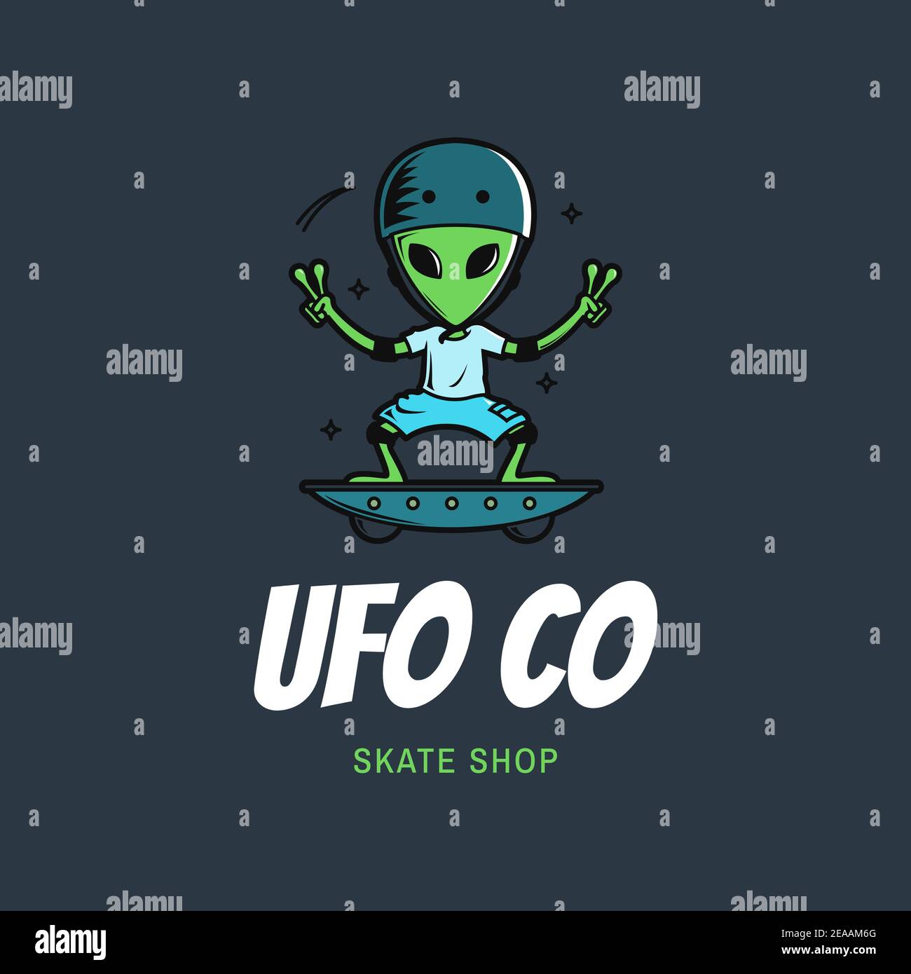 Clothing Brand Logo Featuring An Alien Skater Stock Photo - Alamy