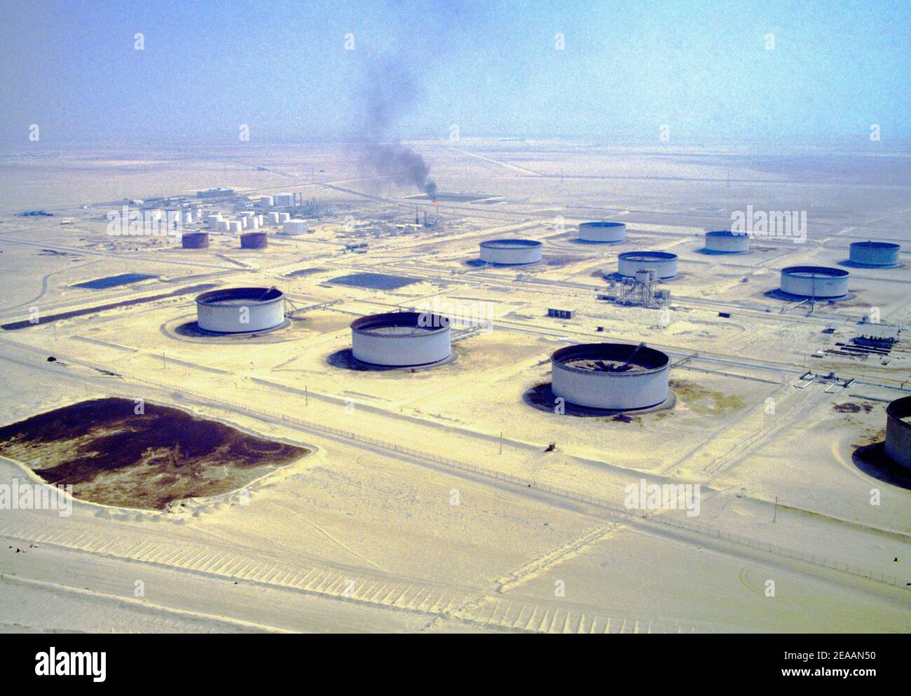 Qatar Oil Storage By Umm Said Inland Sea Stock Photo Alamy