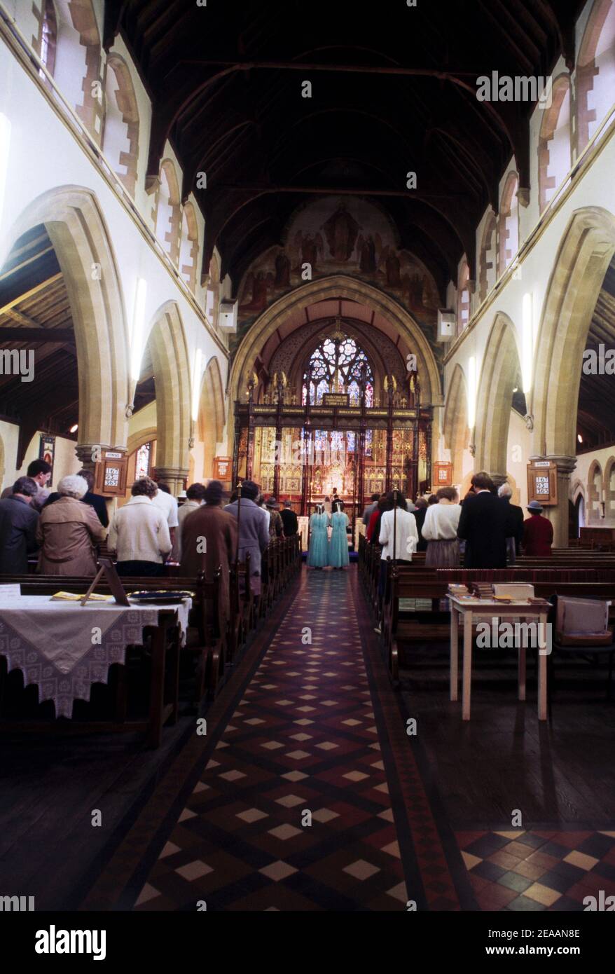 Christchurch Epsom Surrey England Congregation Facing Rood Screen Stock Photo