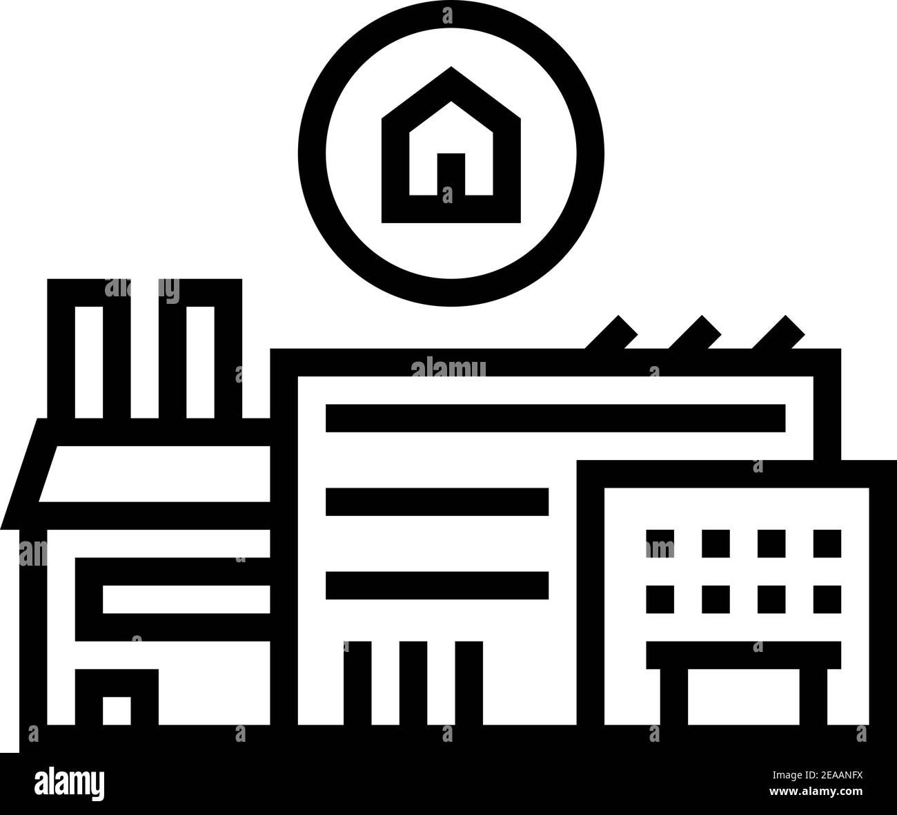 timber factory line icon vector illustration Stock Vector Image & Art ...