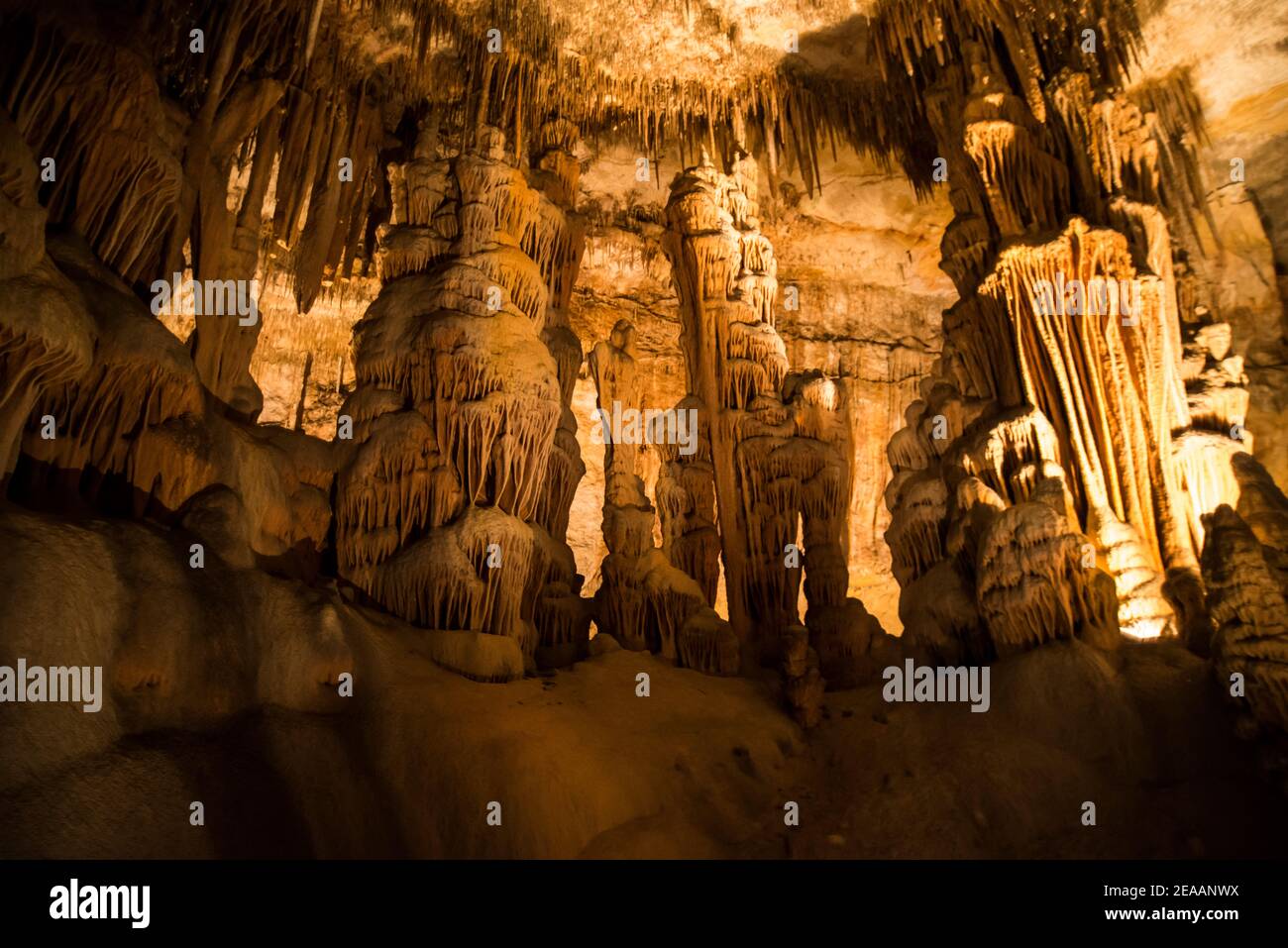 Tourist cave, Coves del Drac Stock Photo