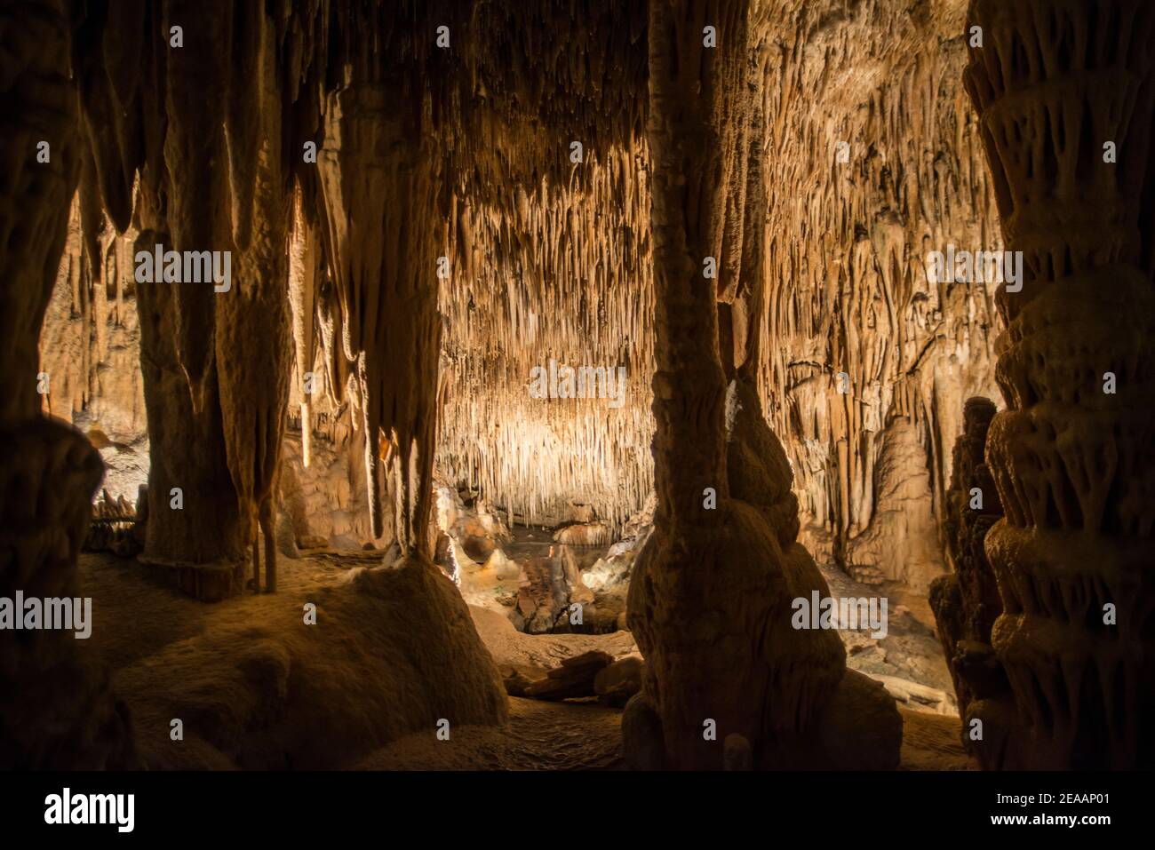Tourist cave, Coves del Drac Stock Photo