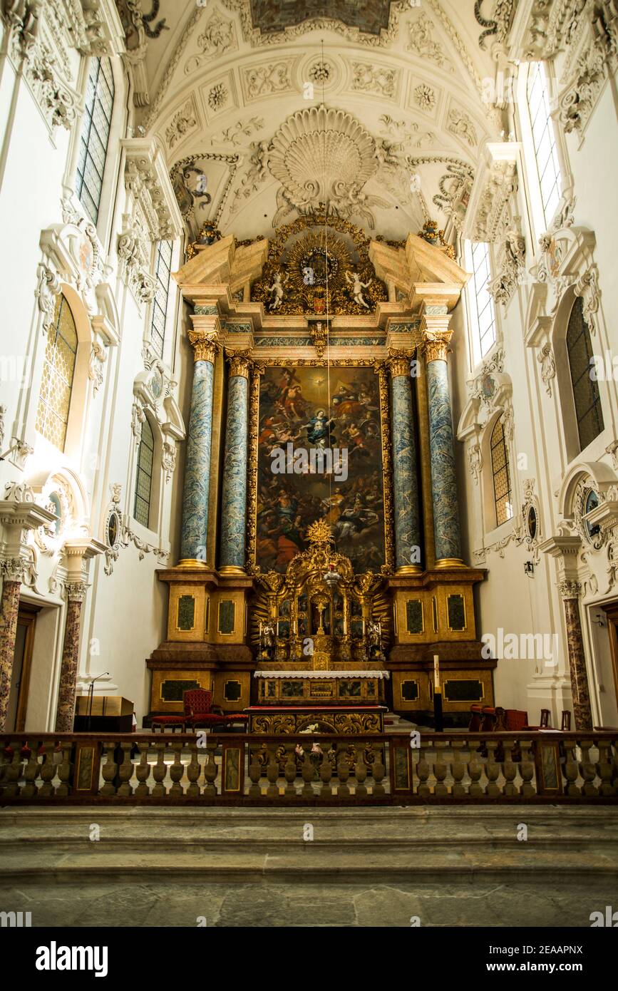 Altar of the jesuit church in solothurn hires stock photography and
