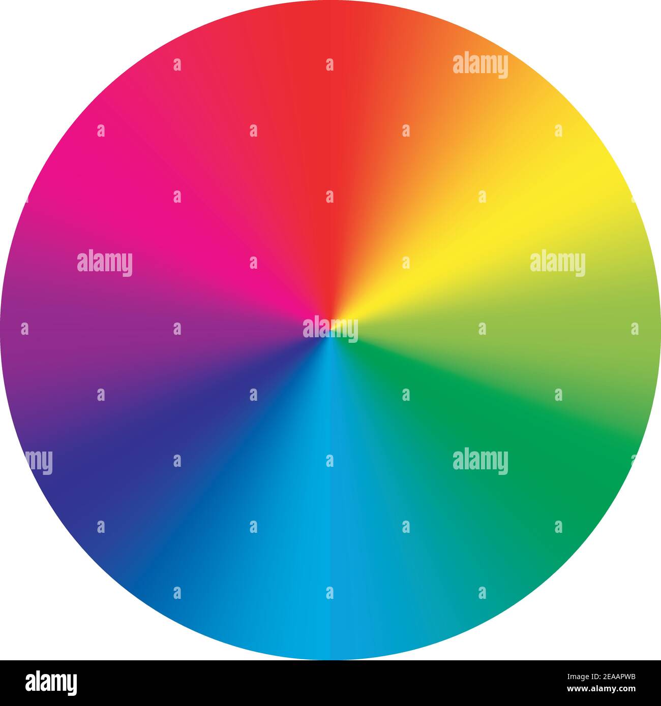 Color wheel - arrangement of color hues around a circle or disc. Vector ...