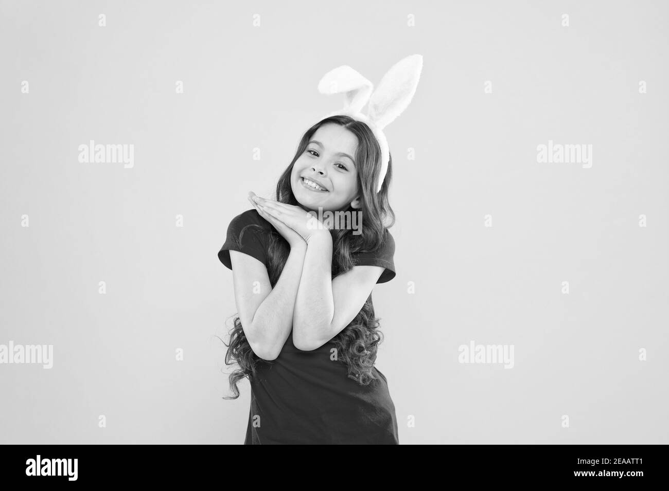 dreaming about presents. Cheerful kid celebrate easter holiday. spring