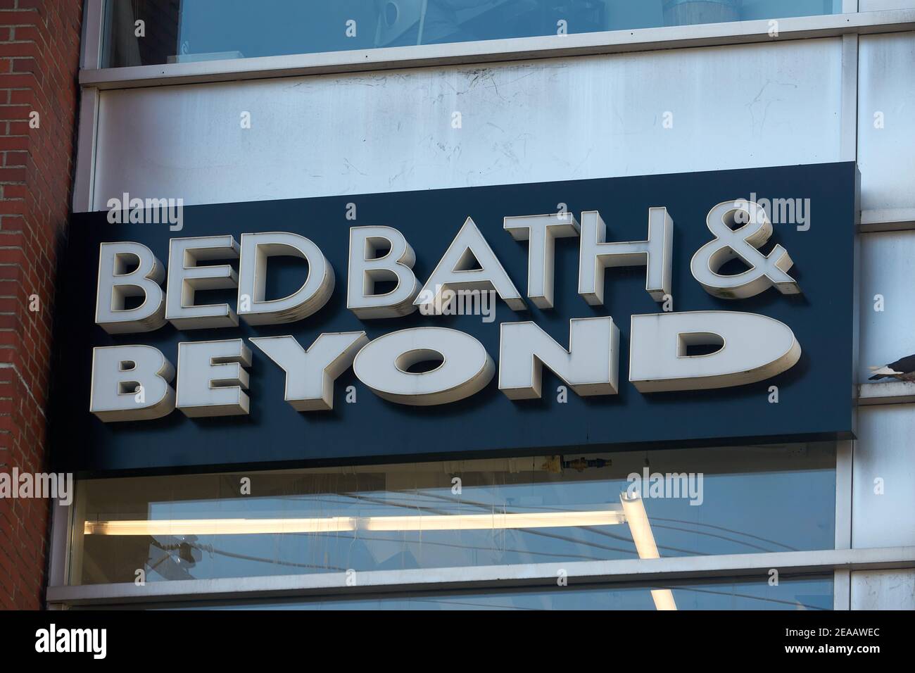 Bed Bath and Beyond home accessories store sign in Vancouver, British Columbia, Canada Stock Photo