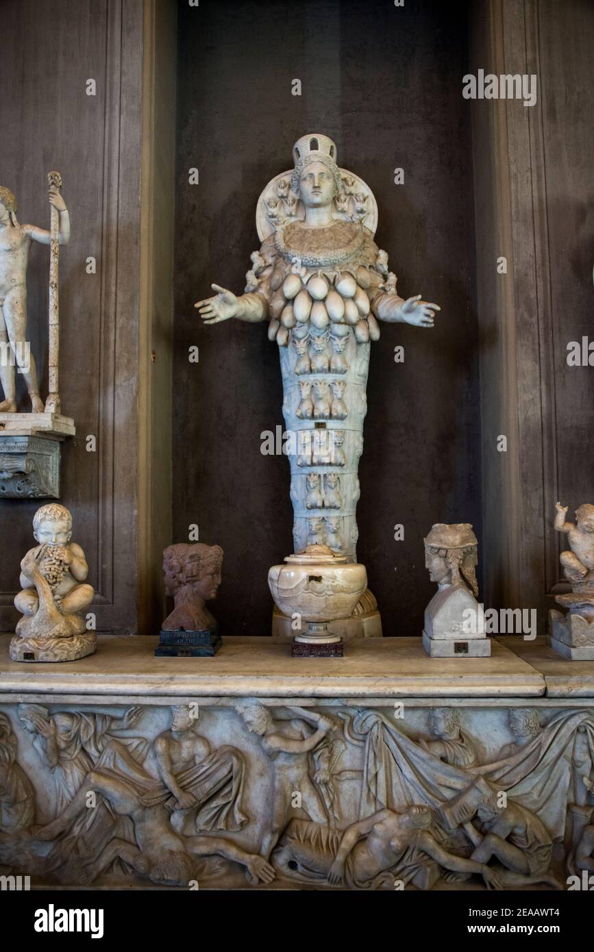 Exhibits in the Musei Vaticani, Rome Stock Photo