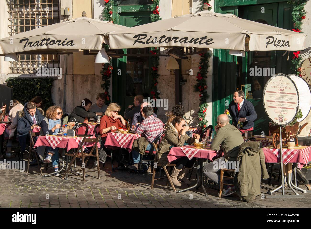 Lunch in the sun, Rome Stock Photo