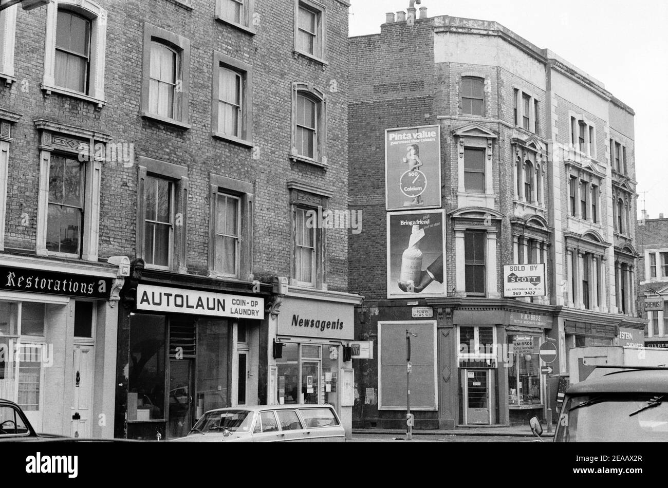 UK, West London, Notting Hill, 1973. Rundown & dilapidated large four