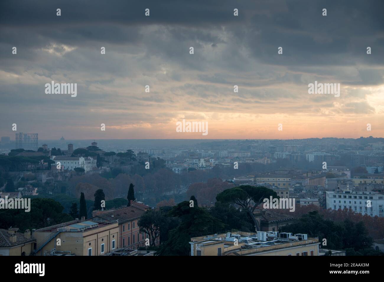 City view from the terrace of the Vittorio Emanuele Palace, Rome Stock ...
