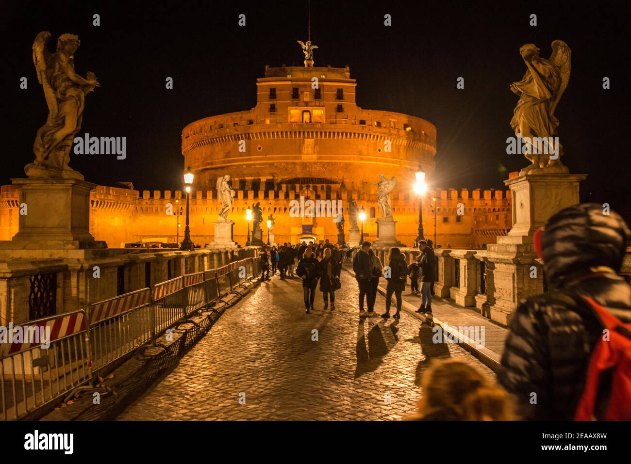 Castel Sant'Angelo at night, Rome Stock Photo