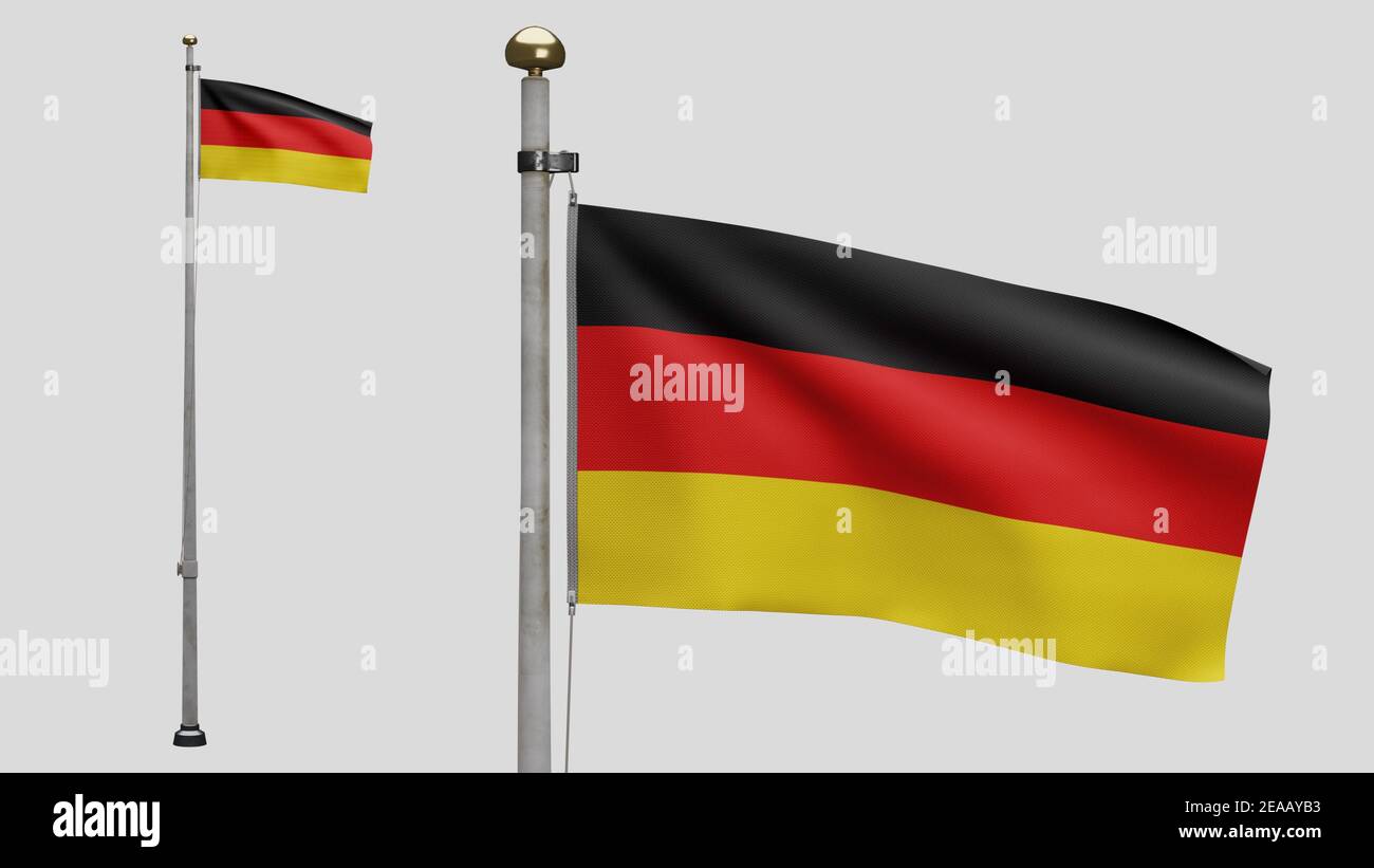 Brandenburg Flag Germany Waving In The Wind Realistic Background