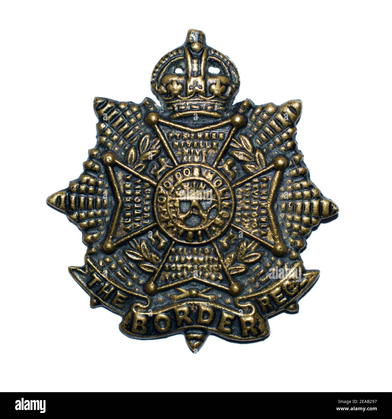 A cap badge of the Border Regiment c. 1901-1952. Stock Photo
