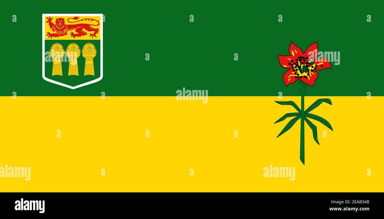 Flag of the province of saskatchewan hires stock photography and