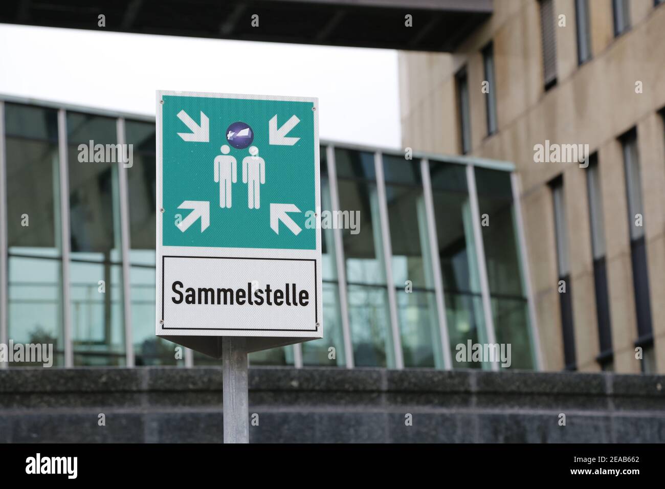 Collection point sign at the Deutsche Rentenversicherung in Berlin Stock Photo