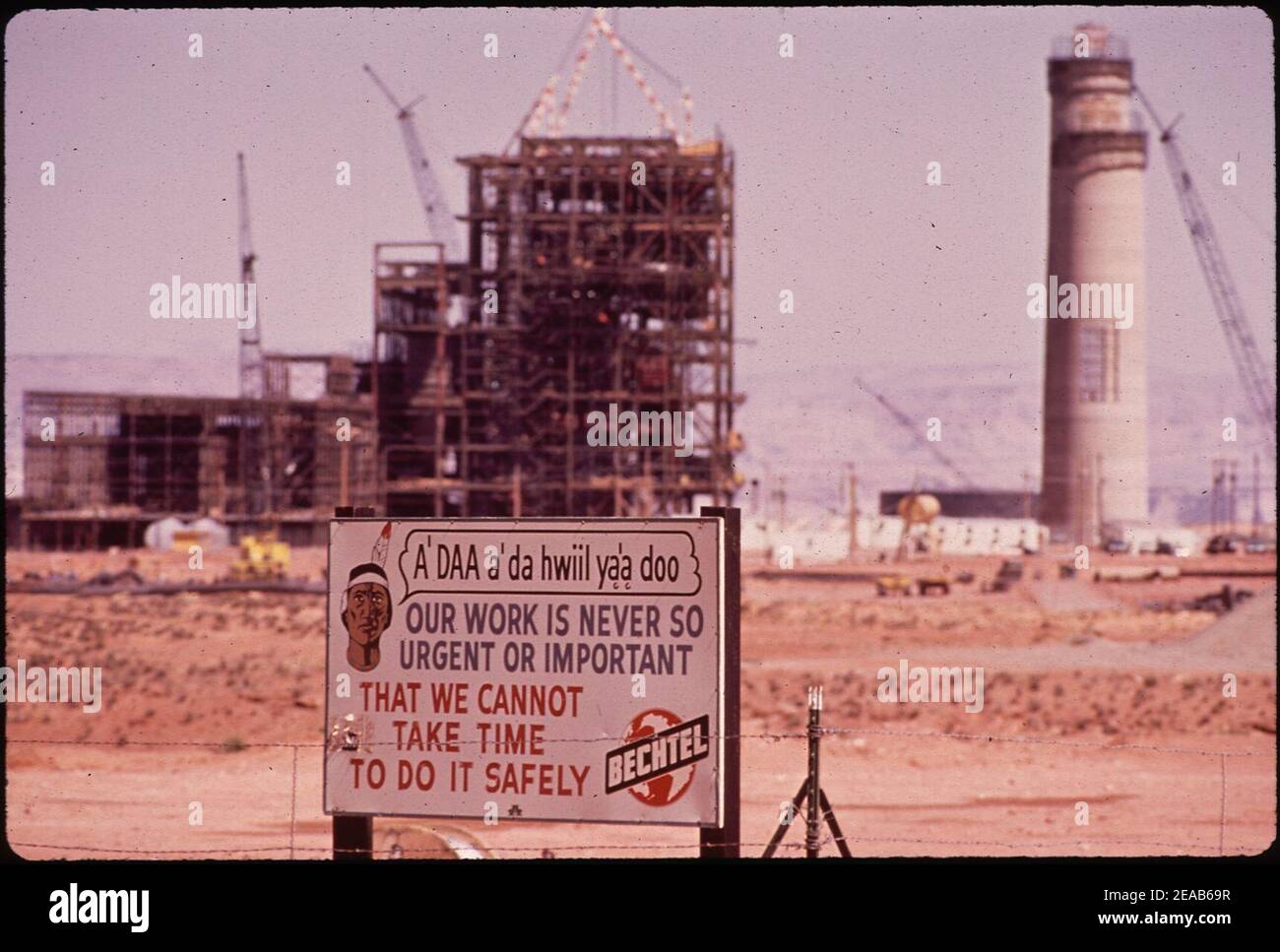 Navajo Generating Plant Under Construction. Occupying over a Thousand Acres Leased From the Navajo Indians. the Plant Will Be the Largest Electric Generating Station in Arizona (4266487930). Stock Photo