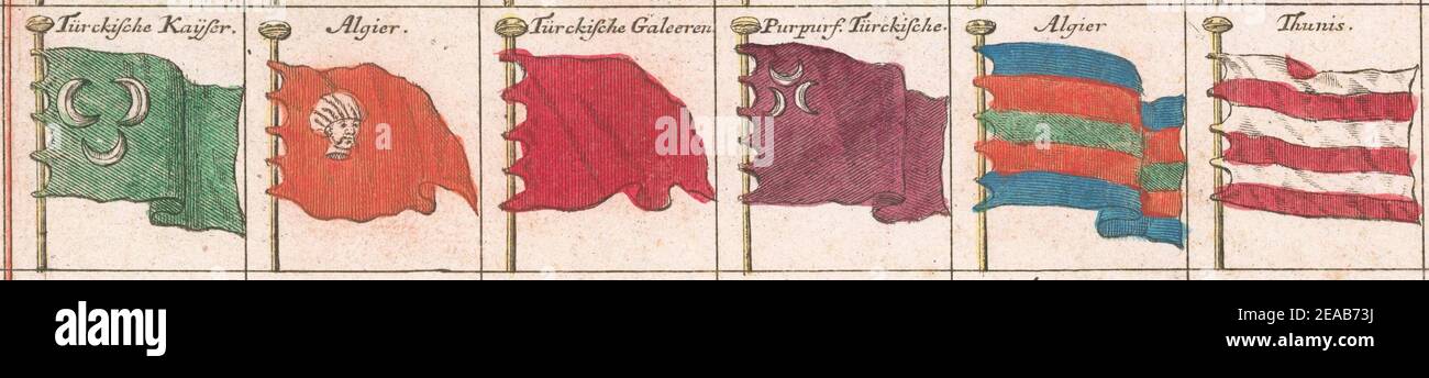Naval flags of the Ottoman Empire - Ca. 1760 flag chart by Tobias ...