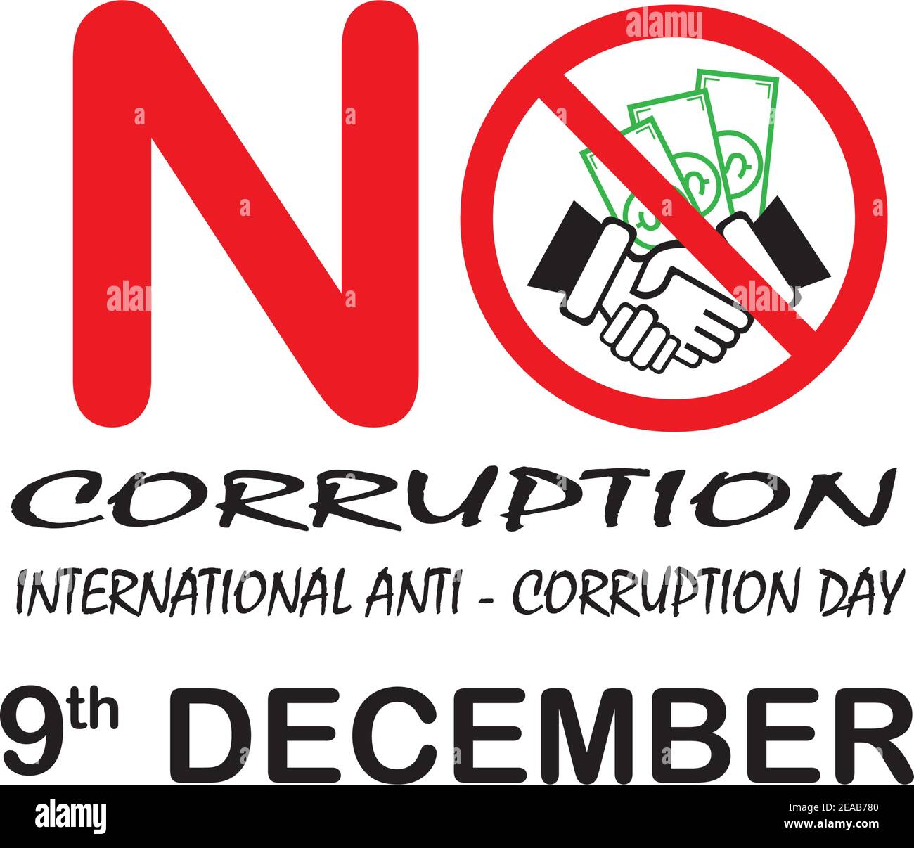 Stop Corruption and International AntiCorruption Day Stock Vector