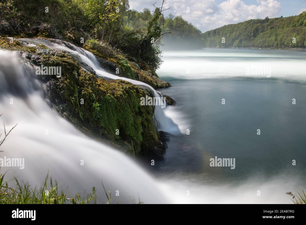 Waterfall, long exposure, Rhine Falls Stock Photo