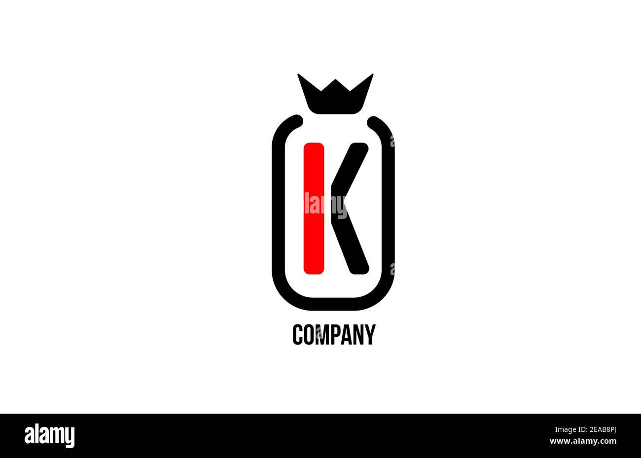 K black white crown alphabet letter logo for company and corporate. Red ...