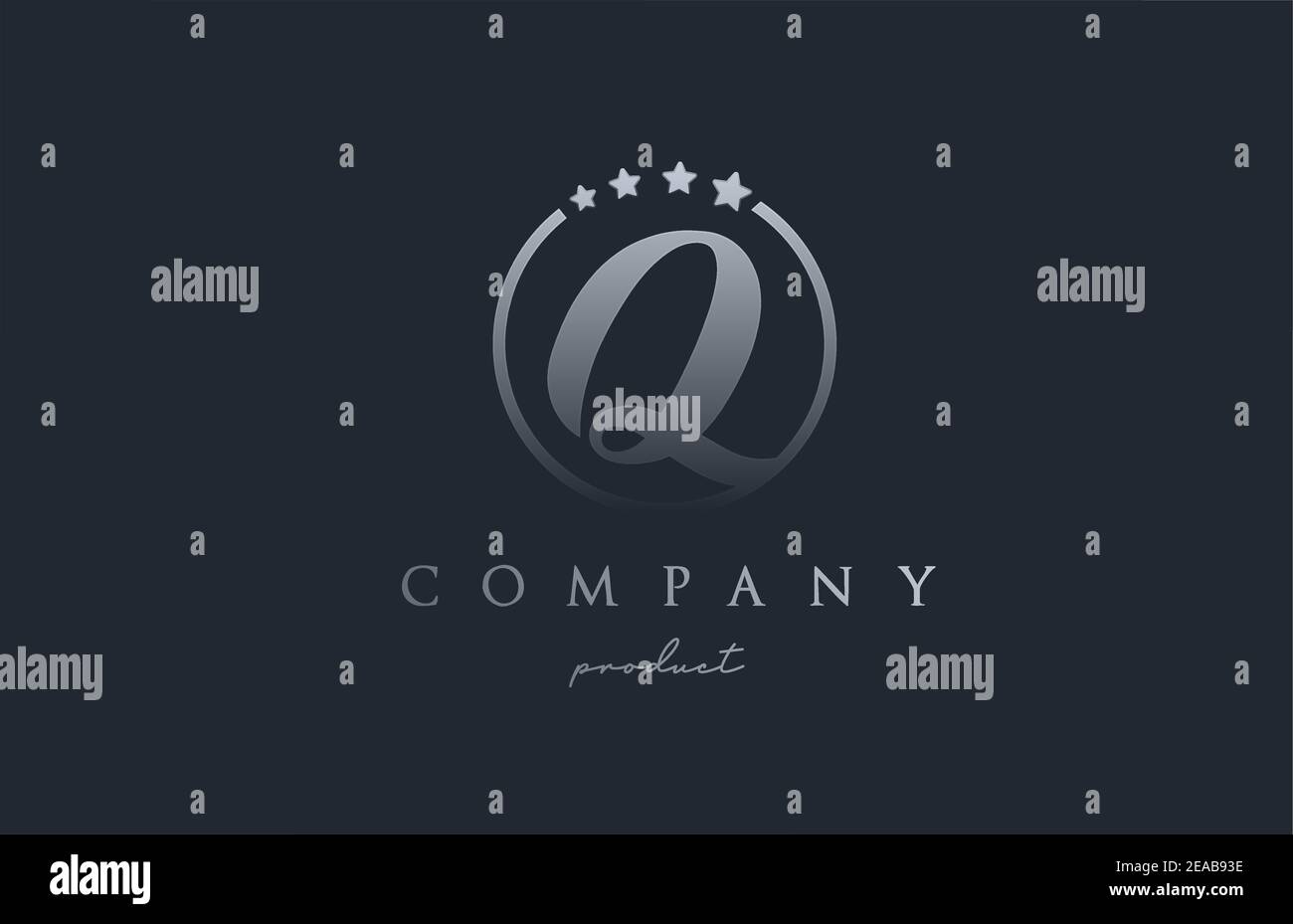Q blue grey alphabet letter logo for company and corporate. Design with ...