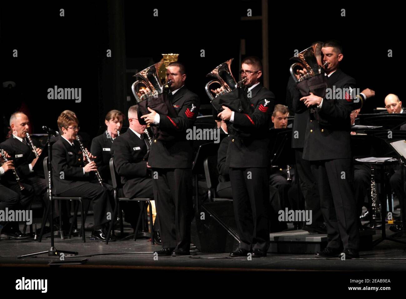 Navy Band Music in the Schools at Stonebridge H.S. in Ashburn, Va. (10463223053). Stock Photo