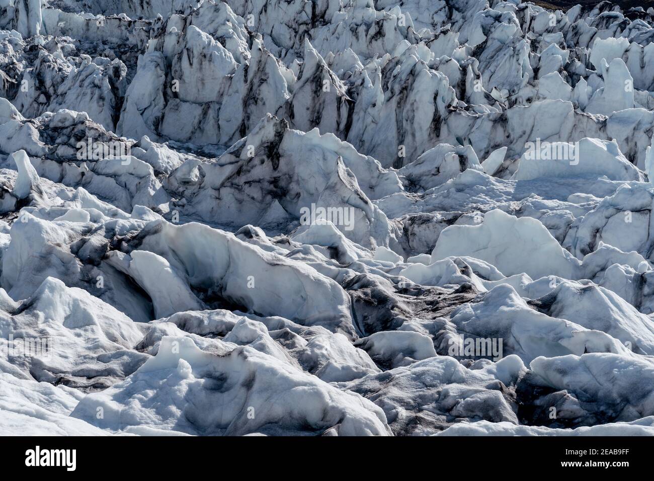 Iceland, Austurland, Skaftafell, Glacier, Ash, Ice, Hike, Guide Stock Photo