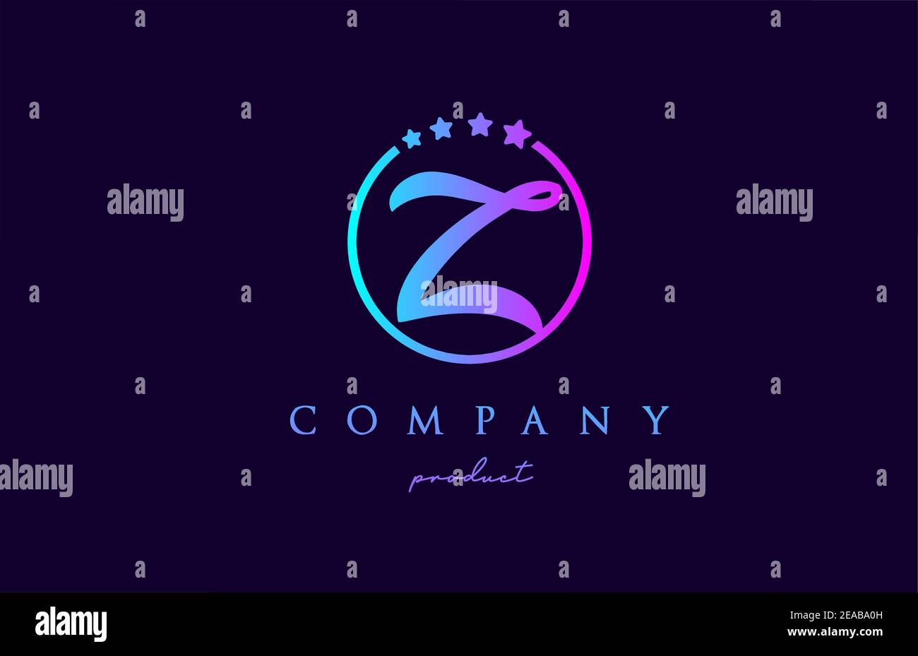 Z alphabet letter logo for company and corporate in blue pink colors ...